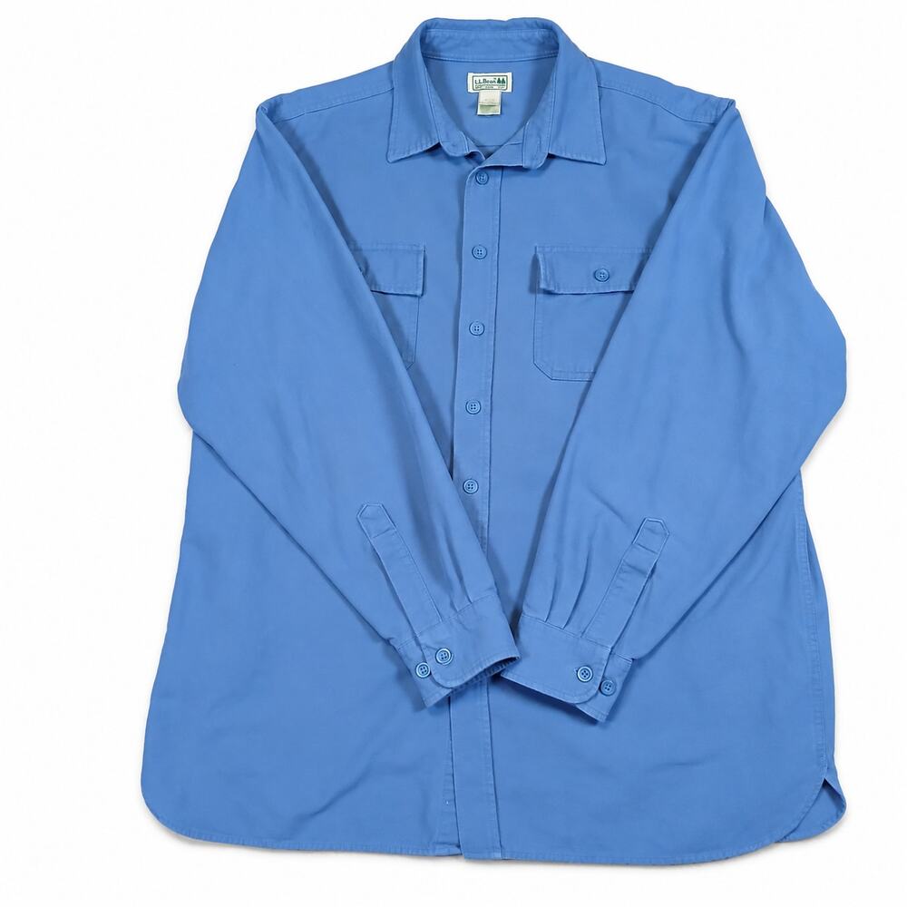 L.L.Bean Men’s XLT Blue Chamois Cloth Shirt Heavyweight Flannel Workwear